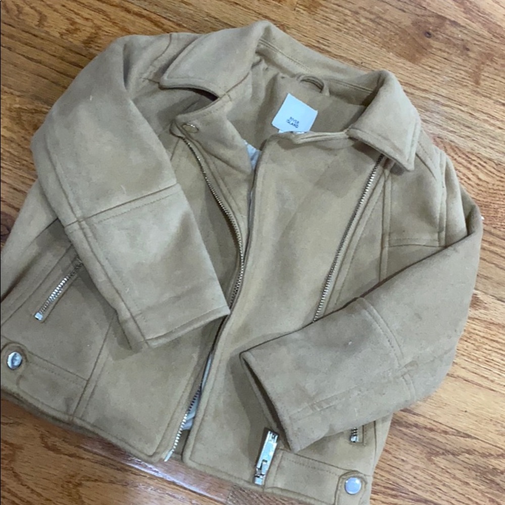 MiniGirls RiverIsland suede biker jacket 12-18mths
